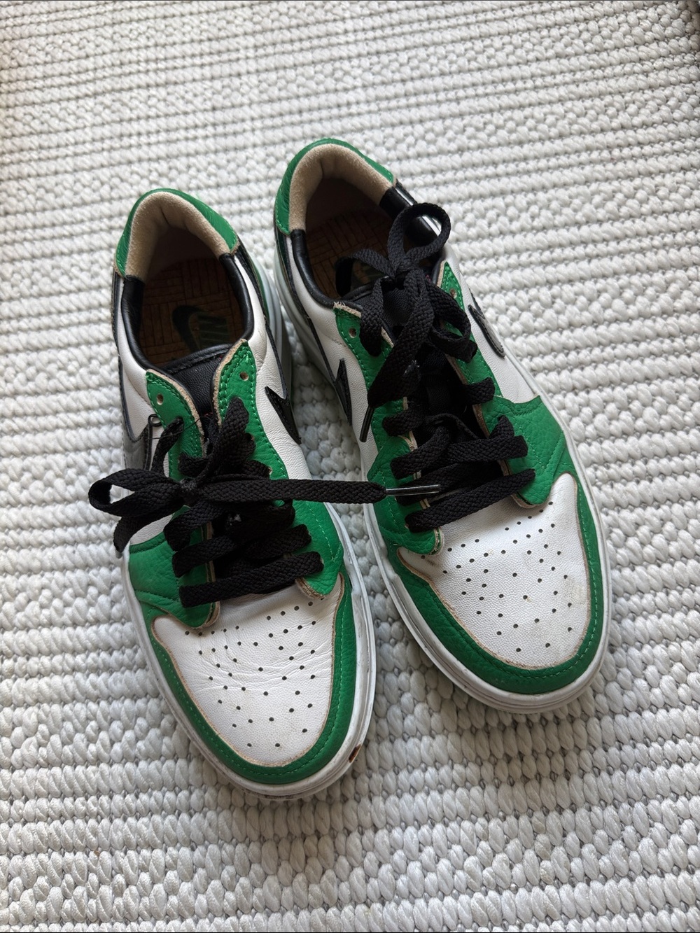 Nike Green and White Athletic Sneakers